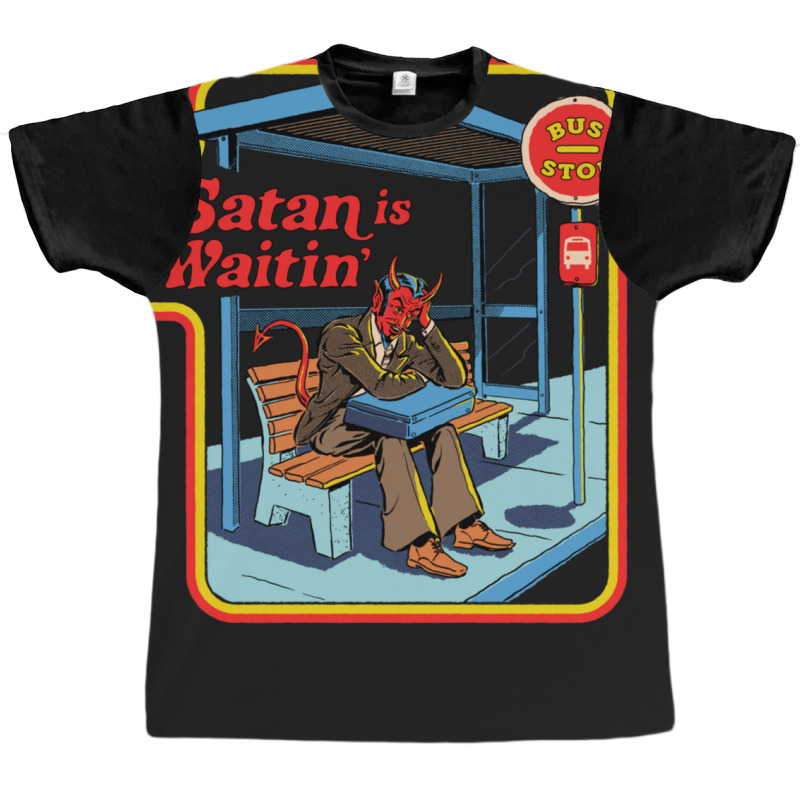 Satan Is Waitin' Graphic T-shirt | Artistshot