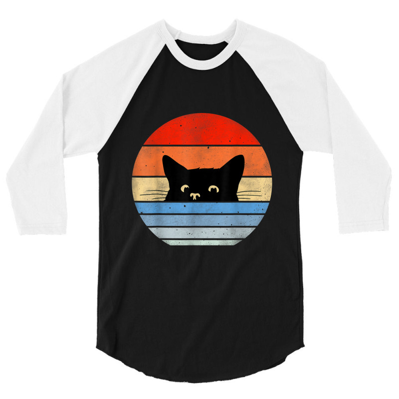 Retro Cat Shirt, Cat Shirt, Vintage Cat Shirt, Cat Lover 3/4 Sleeve Shirt | Artistshot