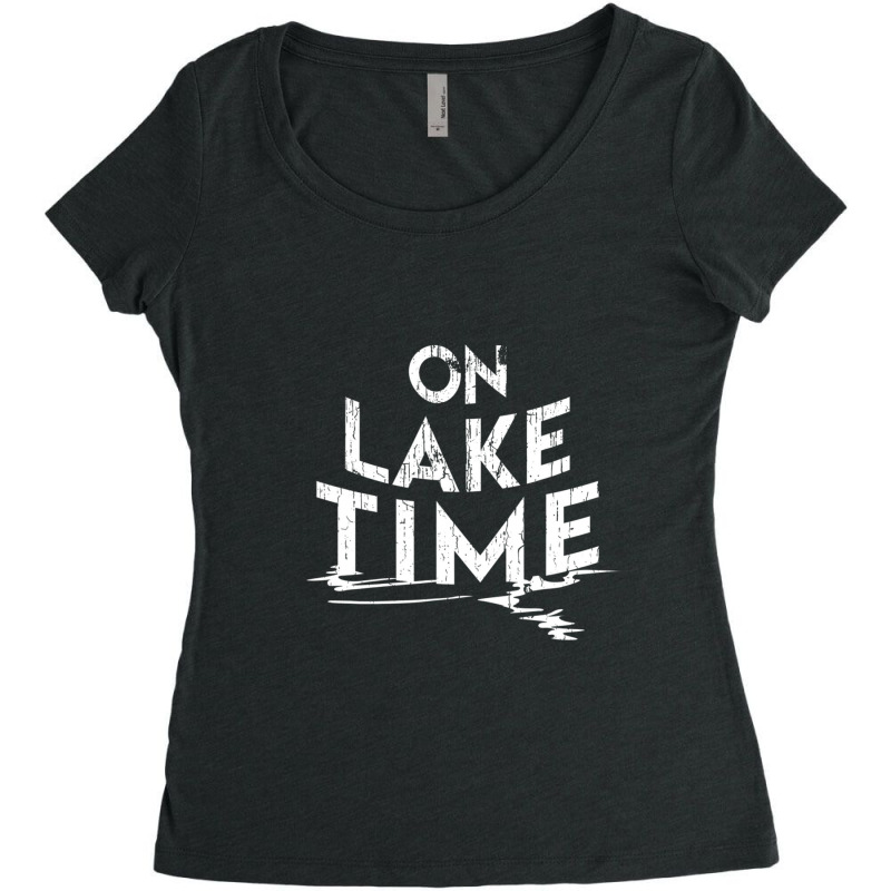 On Lake Time Funny Summer Boating And Fishing Women's Triblend Scoop T-shirt by degreesgunner | Artistshot