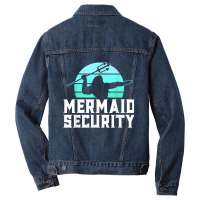 Mermaid Security Mens Boys Swimmer Dad Merdad Trident Men Denim Jacket | Artistshot