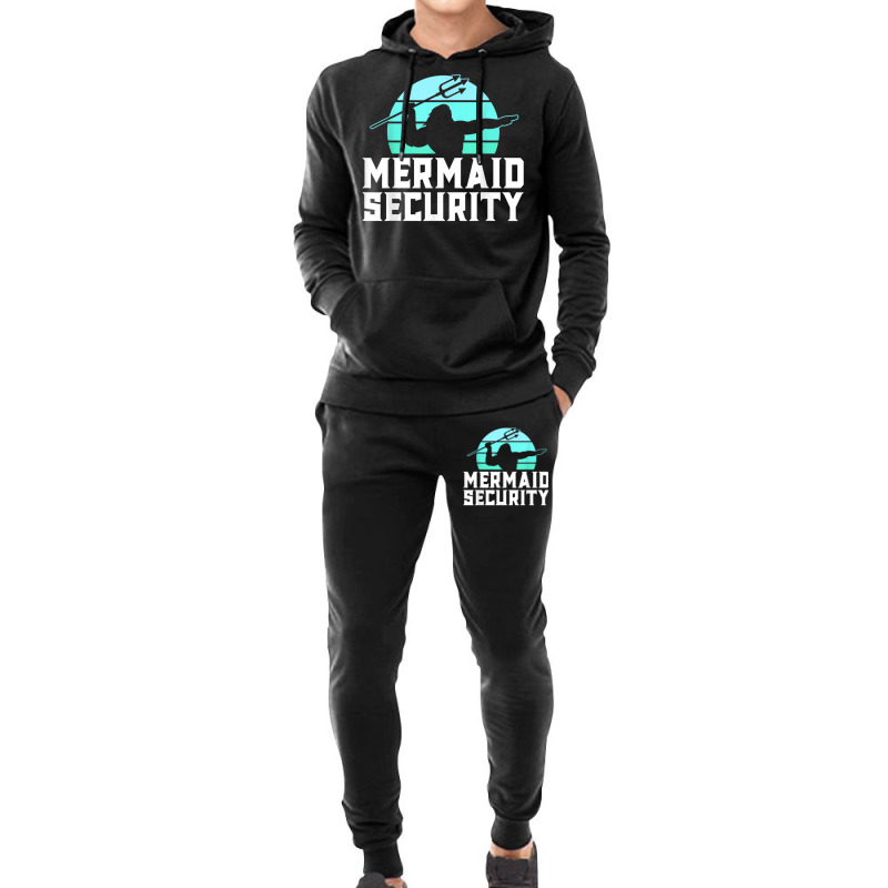 Mermaid Security Mens Boys Swimmer Dad Merdad Trident Hoodie & Jogger Set | Artistshot