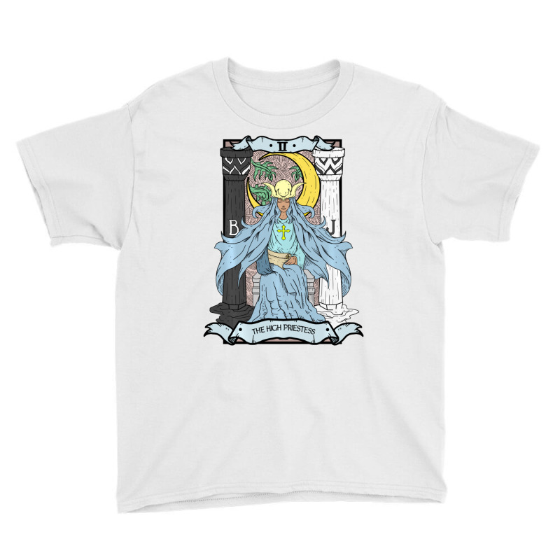 Tarot Card The High Priestess Ii Occult Vintage Color Youth Tee by bummercaught | Artistshot