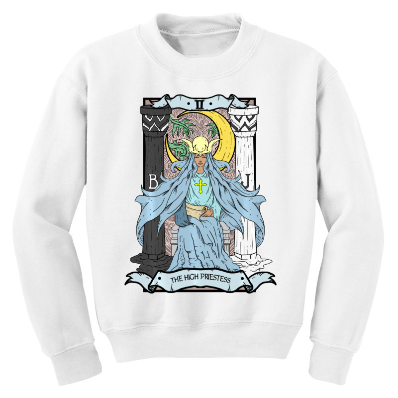 Tarot Card The High Priestess Ii Occult Vintage Color Youth Sweatshirt by bummercaught | Artistshot