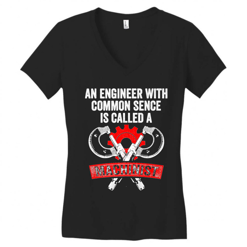 Machinist Engineer Machine Operator Machining Premium Women's V-Neck T-Shirt by TROYHADLEYTRAVIS | Artistshot