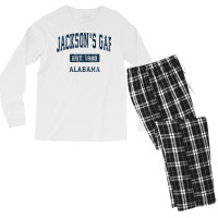 Jackson's Gap Alabama Al Vintage Sports Established Navy Des Pullover Men's Long Sleeve Pajama Set | Artistshot