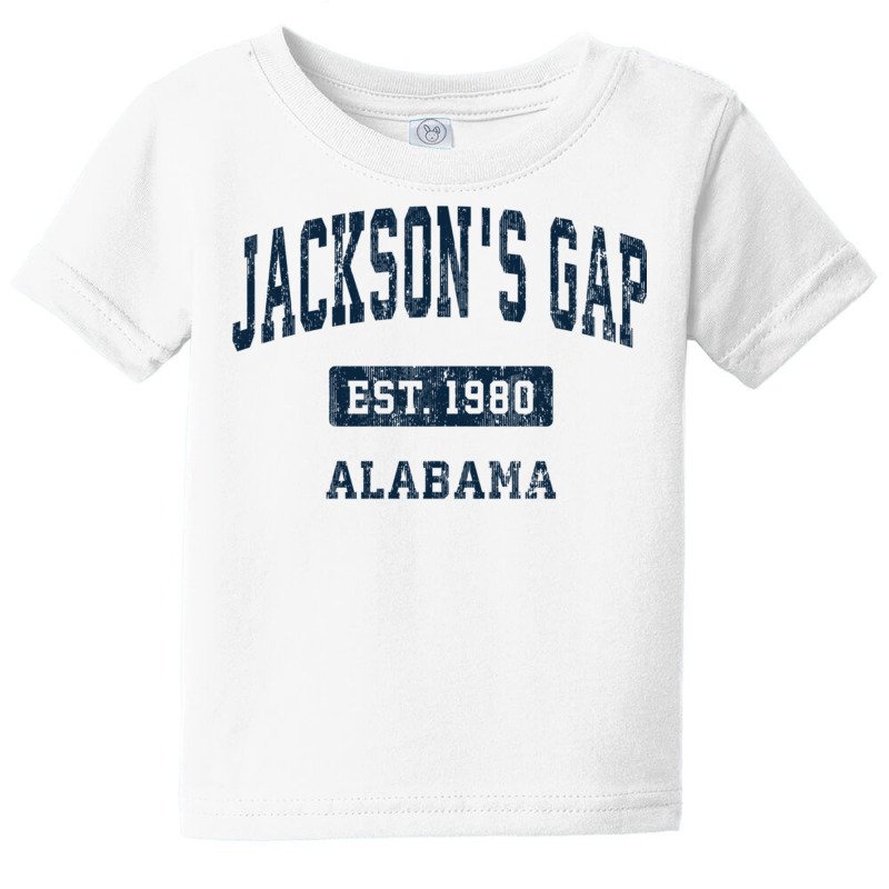 Jackson's Gap Alabama Al Vintage Sports Established Navy Des Pullover Baby Tee | Artistshot