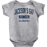 Jackson's Gap Alabama Al Vintage Sports Established Navy Des Pullover Baby Bodysuit | Artistshot