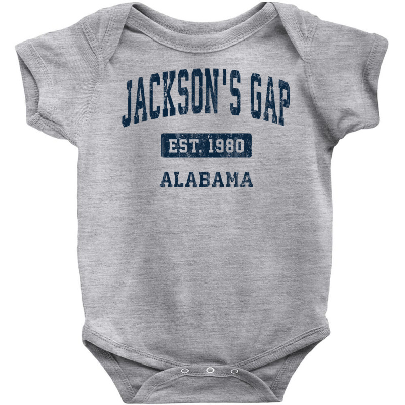 Jackson's Gap Alabama Al Vintage Sports Established Navy Des Pullover Baby Bodysuit | Artistshot