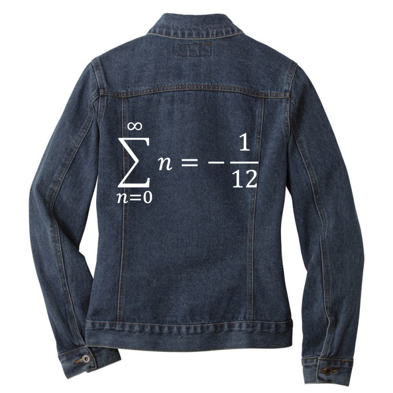 Sum Of All Natural Numbers Calculus And Math Ladies Denim Jacket by JanisIda | Artistshot