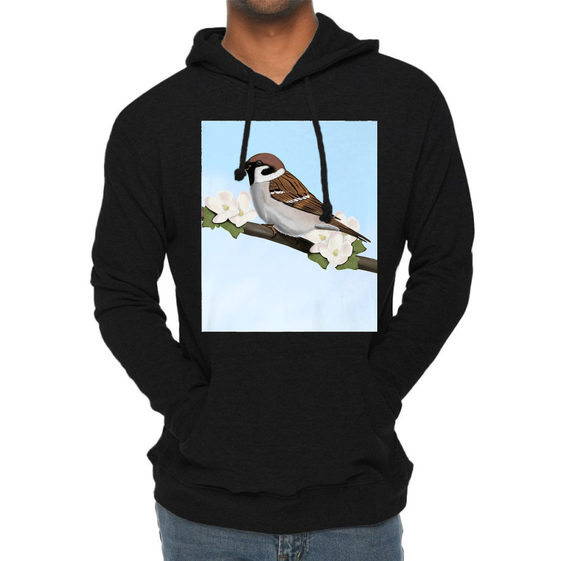 House Sparrow Bird Birder Birdlover Birdwatcher Biologist Premium Lightweight Hoodie by JOHNDTROUTMAN | Artistshot