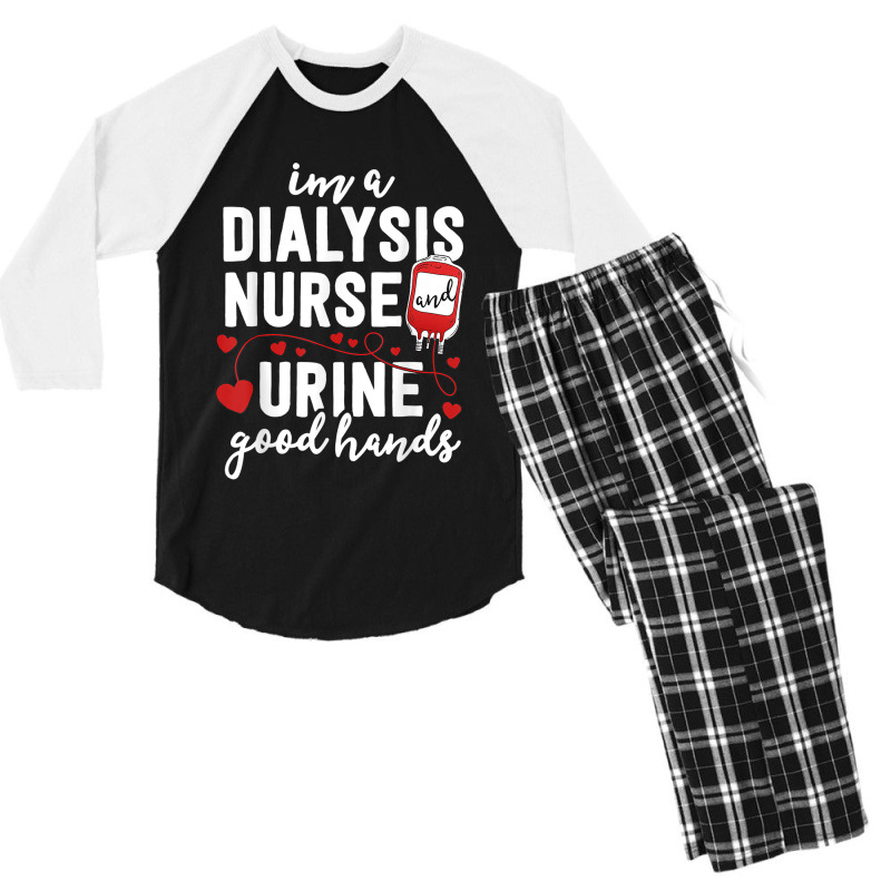 Dialysis Nurse Gifts For Women Funny Pun Urine Good Hands Men's 3/4 Sleeve Pajama Set by KevinO'Connor | Artistshot