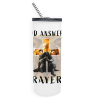 God Answers Prayers Warrior Men Christian Cross Lion Graphic T Shirt Skinny Tumbler | Artistshot