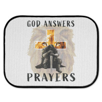 God Answers Prayers Warrior Men Christian Cross Lion Graphic T Shirt Rear Car Mat | Artistshot