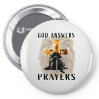 God Answers Prayers Warrior Men Christian Cross Lion Graphic T Shirt Pin-back Button | Artistshot