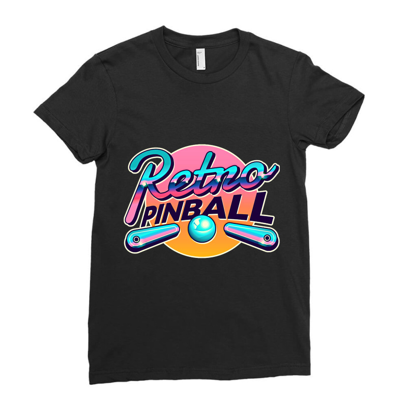 Classic Retro Pinball Vaporwave Aesthetic Ladies Fitted T-Shirt by Inmamlil638 | Artistshot