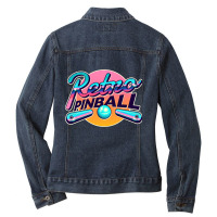 Classic Retro Pinball Vaporwave Aesthetic Ladies Denim Jacket | Artistshot