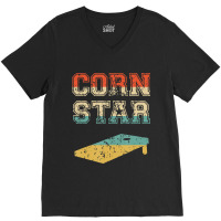 Corn Star Funny Cornhole Tournament V-neck Tee | Artistshot