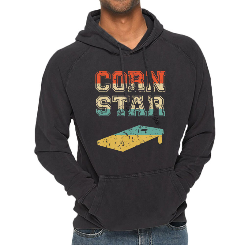 Corn Star Funny Cornhole Tournament Vintage Hoodie by femalesbaubles | Artistshot