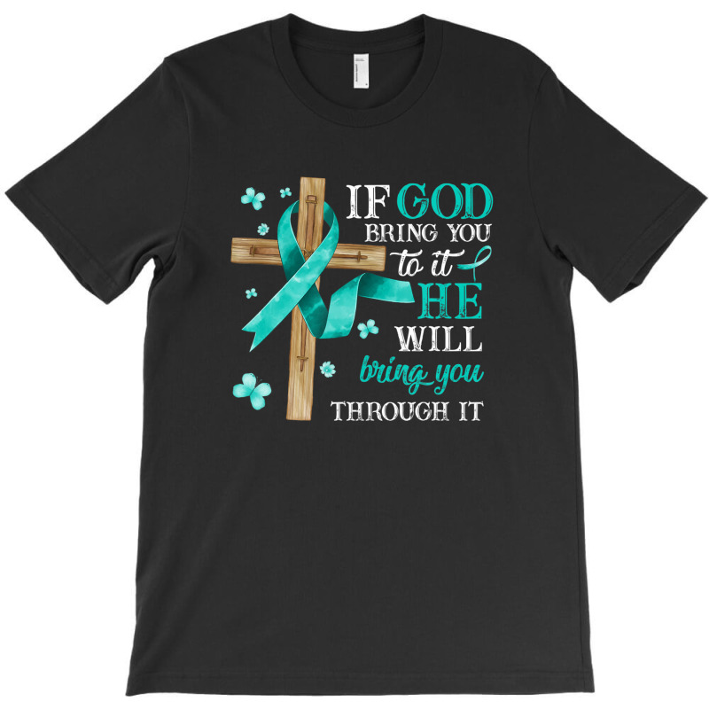 Tourettes Awareness Myasthenia Gravis Teal Ribbon T-shirt | Artistshot