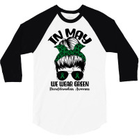 Messy Bun In May We Wear Green Neurofibromatosis Awareness Premium T S 3/4 Sleeve Shirt | Artistshot