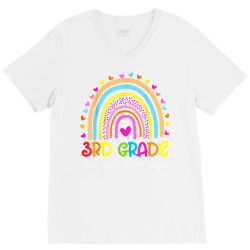 16th grade rainbow teacher team third grade squad girls boys t shirt V-Neck Tee | Artistshot