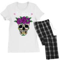 Calavera Sugar Skull Head Blue Roses Day Of The Dead Gifts Tank Top Women's Pajamas Set | Artistshot