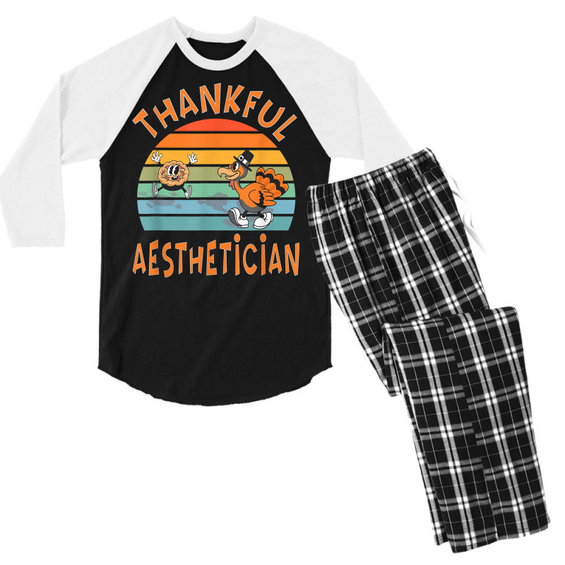 Aesthetician Job Funny Thanksgiving T Shirt Men's 3/4 Sleeve Pajama Set | Artistshot