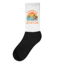 Aesthetician Job Funny Thanksgiving T Shirt Socks | Artistshot