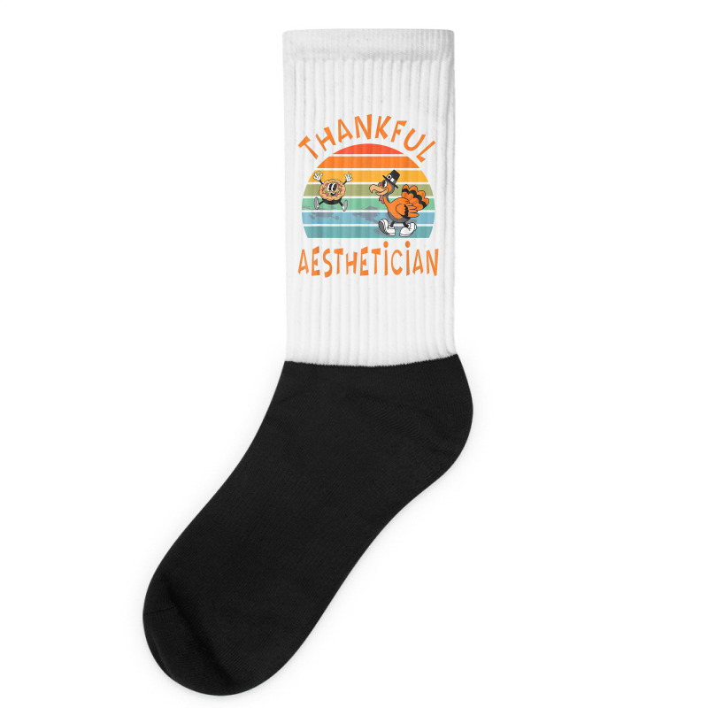 Aesthetician Job Funny Thanksgiving T Shirt Socks | Artistshot