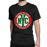 Park Slope Brooklyn Nyc Vintage Road Sign Distressed Print Classic T-shirt | Artistshot