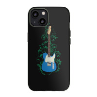 Blue T-style Electric Guitar Flowering Vines Iphone 13 Case | Artistshot