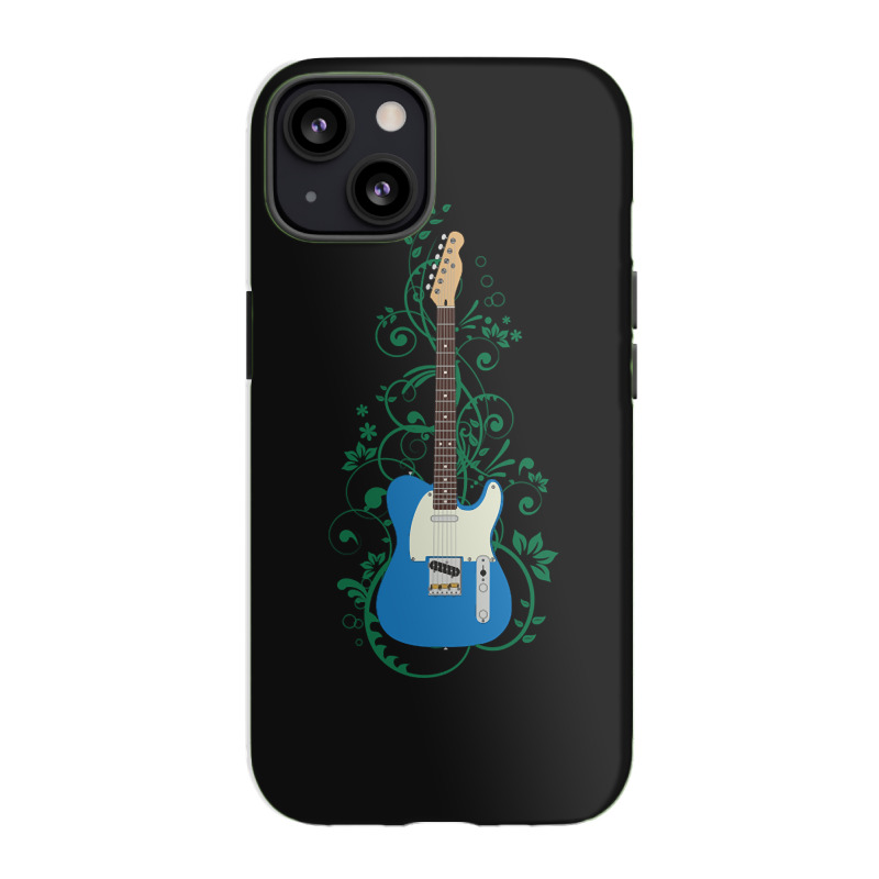 Blue T-style Electric Guitar Flowering Vines Iphone 13 Case | Artistshot