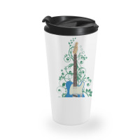 Blue T-style Electric Guitar Flowering Vines Travel Mug | Artistshot