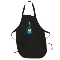 Blue T-style Electric Guitar Flowering Vines Full-length Apron | Artistshot