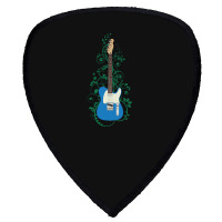 Blue T-style Electric Guitar Flowering Vines Shield S Patch | Artistshot