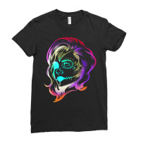 Colorful Stylized Female Calaveras Makeup Day Of The Dead Pullover Hoo Ladies Fitted T-shirt | Artistshot