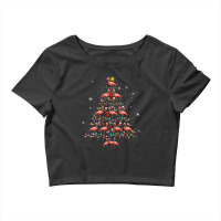 Flamingo Xmas Tree Christmas Holiday Family Group Flamingo Crop Top | Artistshot