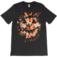 Orange Tie Dye Jack O Lantern Face Hippie Halloween T-shirt | Artistshot