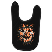 Orange Tie Dye Jack O Lantern Face Hippie Halloween Baby Bibs | Artistshot