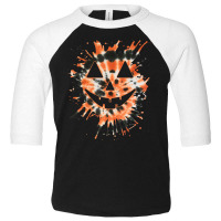 Orange Tie Dye Jack O Lantern Face Hippie Halloween Toddler 3/4 Sleeve Tee | Artistshot