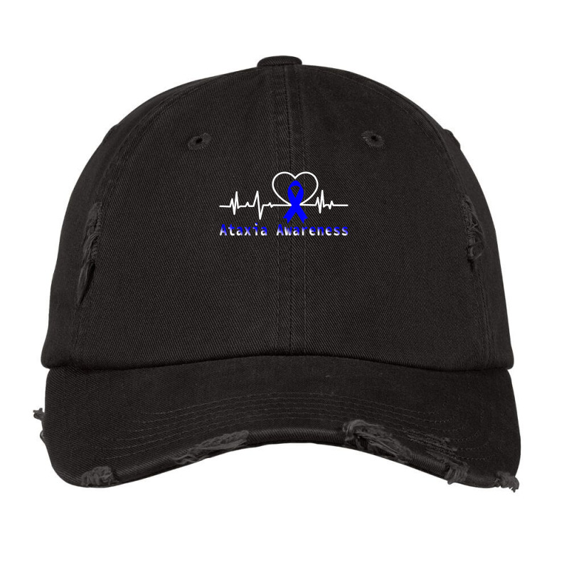 Ataxia Awareness Heartbeat Warrior Support T Shirt Vintage Cap by joseja | Artistshot