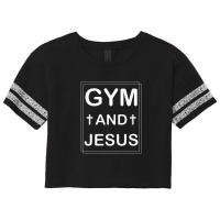 Gym And Jesus Christian Workout Fun Modern Fitness Lifestyle Scorecard Crop Tee | Artistshot