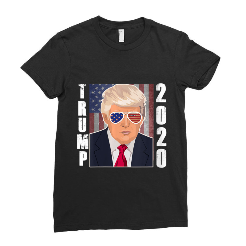 Womens Trump 2020 Funny Trump Sunglasses Ladies Fitted T-Shirt by fenderbendable | Artistshot