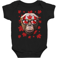 Canadian Chimpanzee Patriotic Canada Flag Maple Leaf Pride Baby Bodysuit | Artistshot