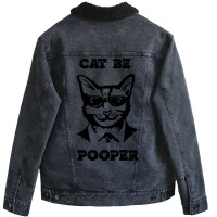 Cat Be Pooper Unisex Sherpa-lined Denim Jacket | Artistshot