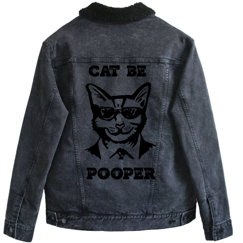 Cat Be Pooper Unisex Sherpa-Lined Denim Jacket by Jankonen637 | Artistshot