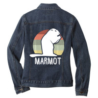 Vintage Marmot Distressed Retro Style Ladies Denim Jacket | Artistshot