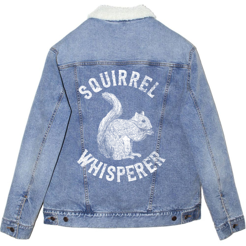 Vintage Squirrel Lover Gifts Squirrel Whisperer Unisex Sherpa-lined Denim Jacket | Artistshot