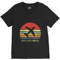 Vintage Travel World Traveler Themed Gift Love Traveling V-neck Tee | Artistshot