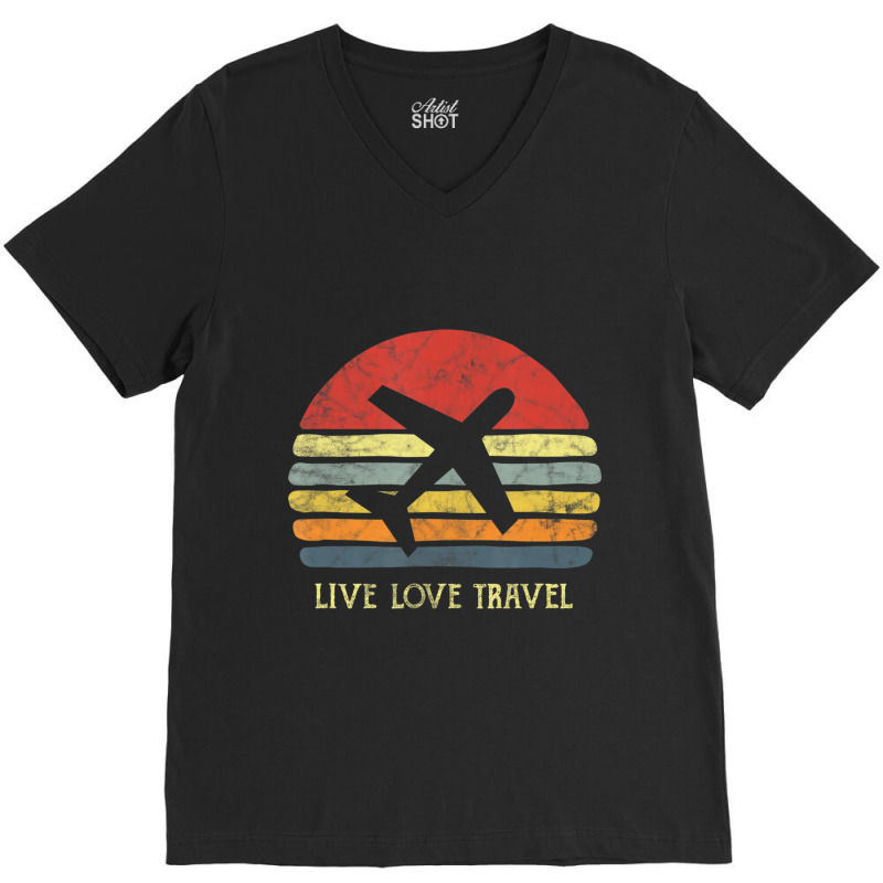 Vintage Travel World Traveler Themed Gift Love Traveling V-neck Tee | Artistshot